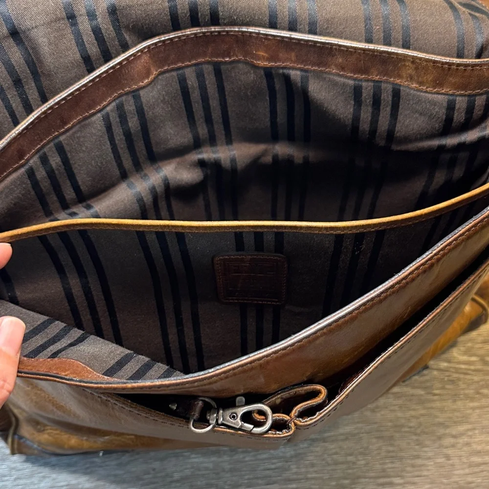 Vintage Frye Brown Leather Men's Messenger Bag